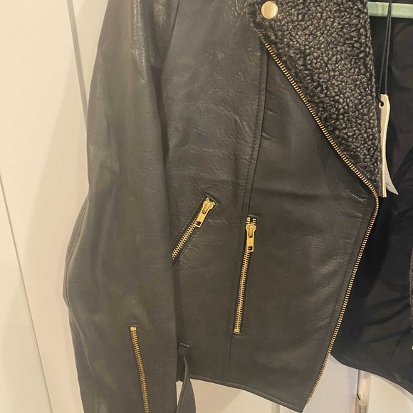 Noor Moto Leather Jacket | Cleobella Size L - Picture 2 of 5